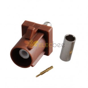 Voiture Stereo Fakra F Male Brown Crimp Solder Connector pour RG316 RG174 Câble