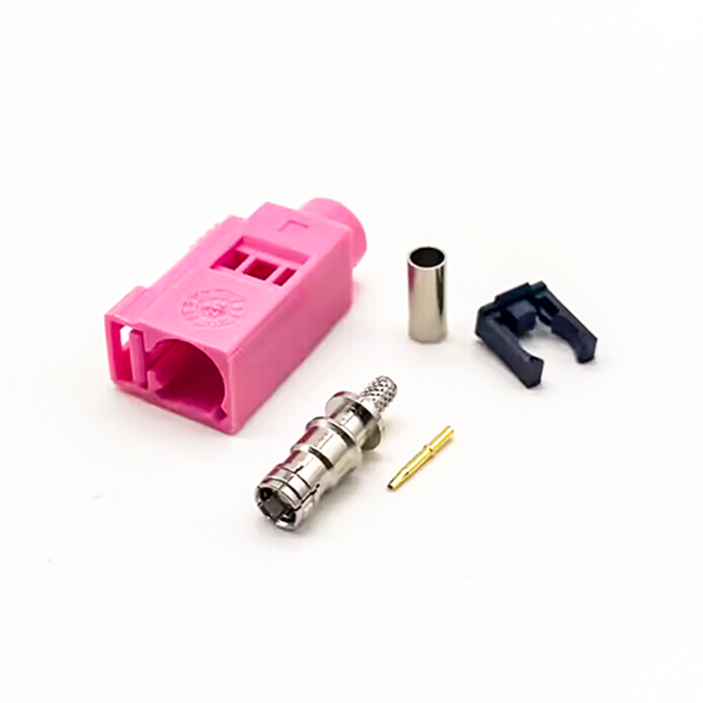 Fakra Automotive Connectors H Female Heather Violet Pink Crimp Solder for RG316 RG174 Cable