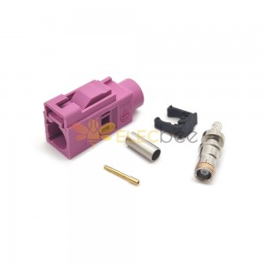 Автомобильные разъемы Fakra H Женский фиолетовый розовый обжимной припой для кабеля RG316 RG174