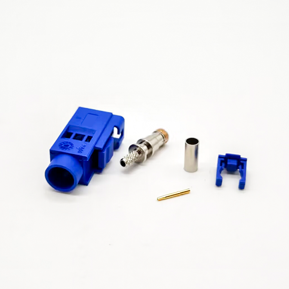 Fakra C Female Blue Crimp Connector for Car GPS Antenna RG316 RG174 Cable