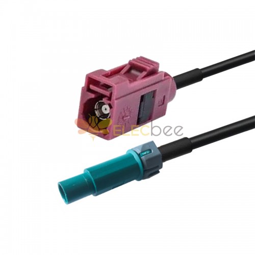 Fakra Cable Waterproof Waterblue Z Plug Male to Fakra D Straight Jack Female GSM Vehicle Extension Cable RG316