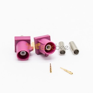 Fakra Connector Codes Car Stereo Satellite Radio Fakra H Male Pink Crimp Solder Connector for RG316 RG174 Cable