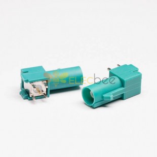 FAKRA射頻連接器E型綠色公針插座穿孔式接PCB板