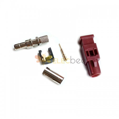 Fakra D Code Male Plug Straight Connector Crimp for Cable RG142 RG223