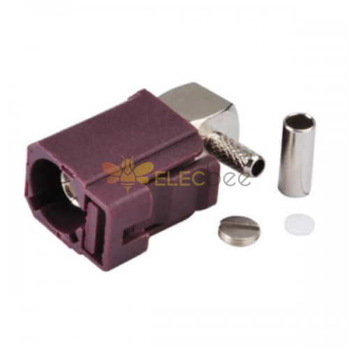 Fakra D Female Right Angle Claret Violet Crimp Connector for RG174 RG316 Cable