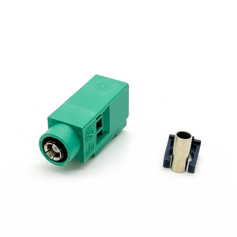 Fakra E Connector Car TV Female Green Crimp Solder Connector for RG316 RG174 Cable
