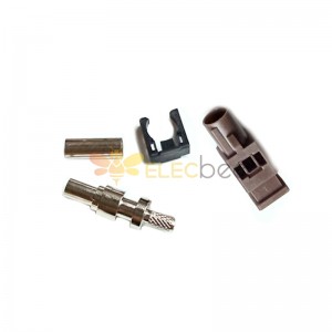 Fakra F Code Male Plug Brown Straight Connector Crimp for Cable RG316 RG174
