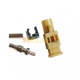 Fakra K Code Male Plug Color Curry Straight Connector Crimp for Cable RG316 RG174