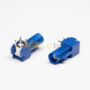 Conector macho FAKRA de 20 piezas, tipo C, enchufe azul, orificio pasante, montaje en PCB