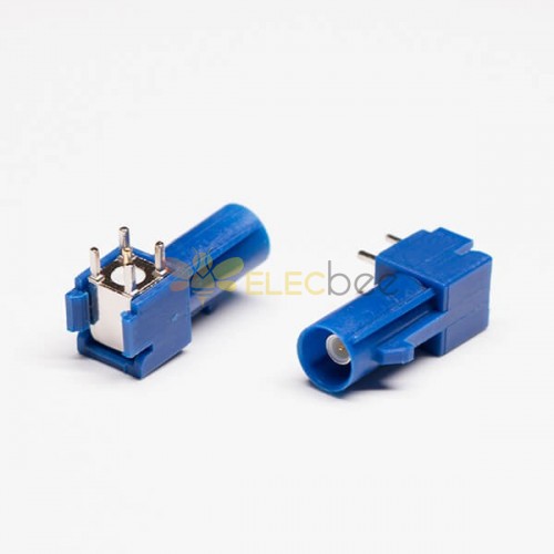 Conector macho FAKRA de 20 piezas, tipo C, enchufe azul, orificio pasante, montaje en PCB