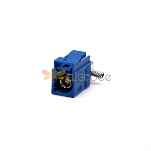 Fakra SMB C Coding Right Angle Jack Female Vehicle RF Coaxial Connector GPS Signal Blue for RG174 RG316