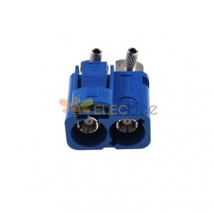 FAKRA SMB C Dual Female Jack Right Angle Short Body 15mm Vehicle Connector 50ohm RF Connector RG316 RG174