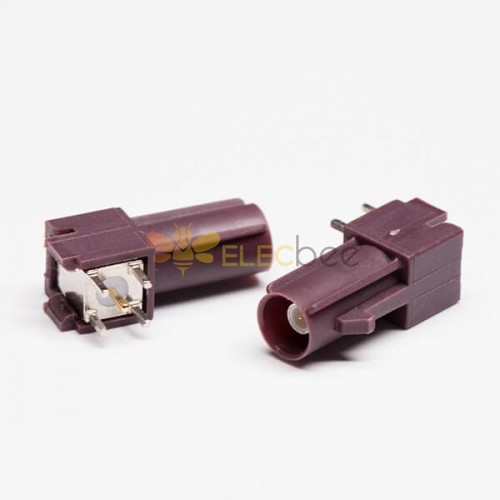 FAKRA SMB連接器PCB穿孔式D型紫红色插頭