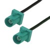 Green Fakra Cable E Male to Male Coaxial Pigtail Cable for Vehicle Car Stereo Head Unit RG174 50CM