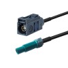Waterproof Waterblue Fakra Z Plug Male to Fakra G Straight Jack Female Vehicle Extension Cable Assembly RG174 50cm