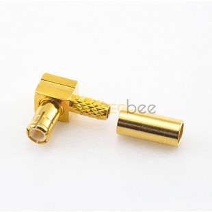 MCX Cable Assembly Crimp Connector Male Elbow Copper Gold-plated