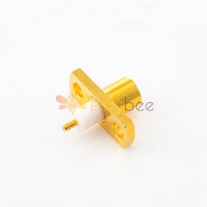 MCX Connector Female Straight Two-hole Flange Copper Gold-plated 50Ω