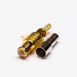 MCX Connector Male Straight Crimp Window Solder for Cable
