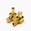 20 peças de conector MCX de ângulo reto macho banhado a ouro tipo crimpado para cabo