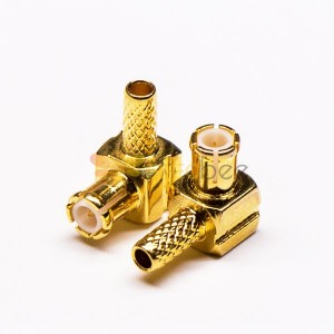 20 piezas conector MCX ángulo recto macho chapado en oro tipo de crimpado para Cable