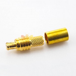 MCX Crimp Connector Male Head Straight Copper Gold-plated 50Ω 75 Ohm