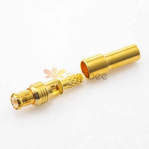 MCX Crimping Connector Male Head Straight Copper Gold-plated