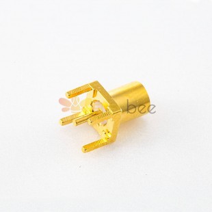 MCX Female Straight Two-hole Flange Copper Gold Plated