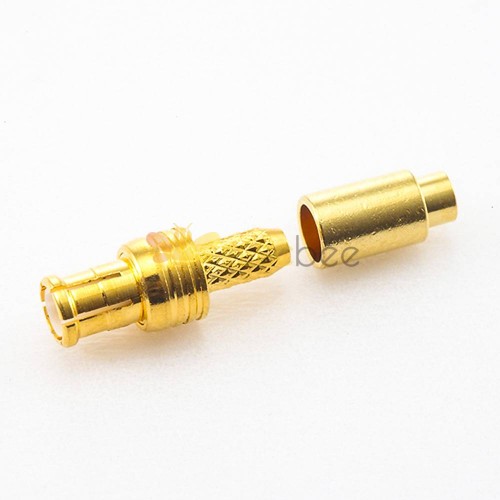 MCX Gold Conector Crimp Macho Cabeça Reta Cobre 50Ω