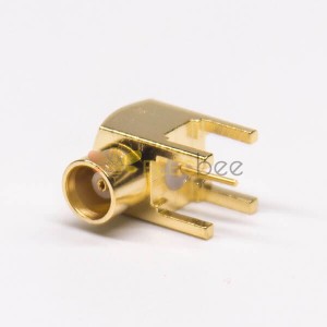 MCX Gold Plating Angled Femelle Through Hole pour PCB Mount