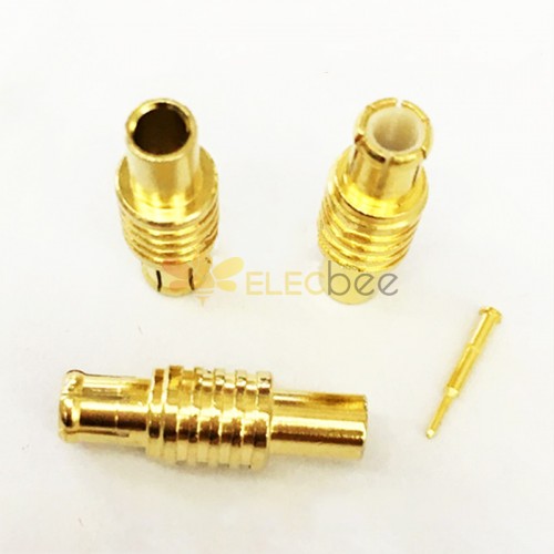 Connecteur mâle MCX RF coaxial à souder plaqué or pour câble semi-flexible RG405/RG086