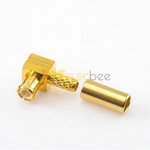 MCX Male Right Angle Crimp Connector Copper Gold-plated 50Ω