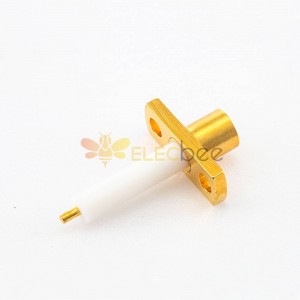 MCX Panel Mount Connector Straight Two-hole Flange Copper Gold-plated