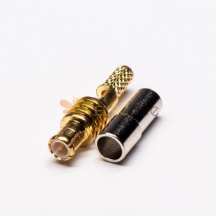 MCX Plug Connector Oro Platep Crimp Straight Finestra Solder