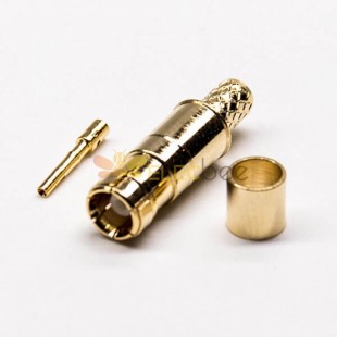 MCX Plug Straight Crimp Type Brass Gould Connexion plaquée