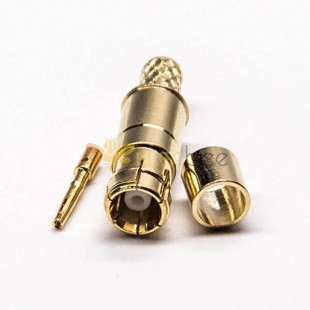20pcs MCX Plug Straight Crimp Type Brass Gould Plated Connector