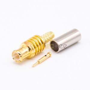 MCX RF Conector Masculino Straight Gold Plated Crimp para cabo