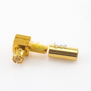 MCX Right Angle Plug Crimp Connector Male Copper Gold-plated 50Ω
