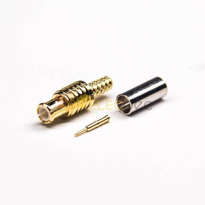20 peças de conector reto MCX macho banhado a ouro tipo crimpado para cabo RG316