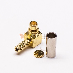 MMCX Connector Right Angle Plug Gold Plated Crimp Type
