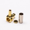 MMCX Connector Right Angle Plug Gold Plated Crimp Type