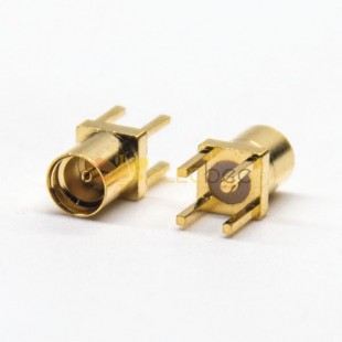 20 peças MMCX com furo passante 180 graus fêmea para montagem em PCB banhado a ouro