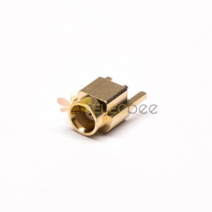 Conector RF MMCX fêmea latão banhado a ouro montagem de placa de circuito impresso reta através de furo