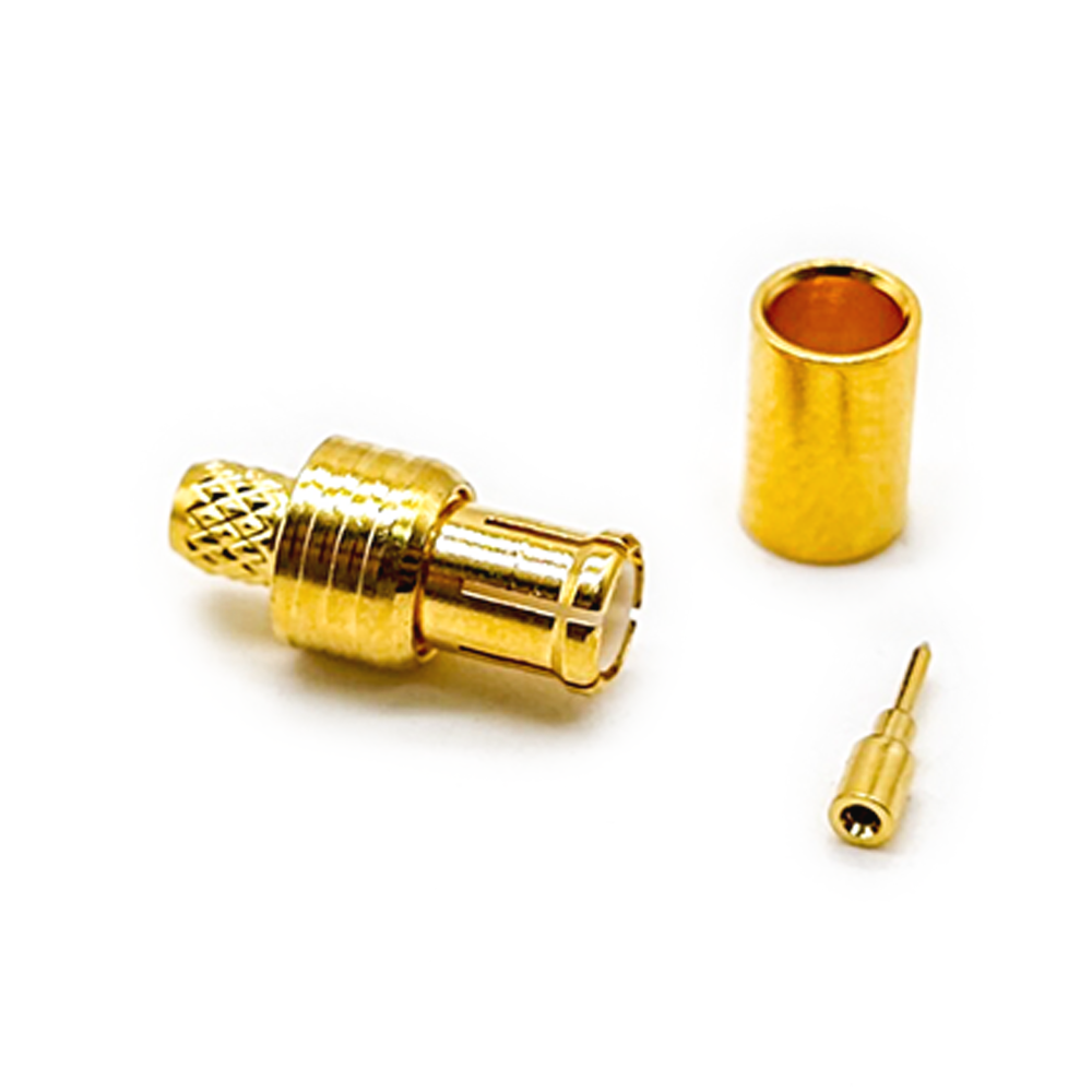 Straight Plug MCX Crimp Connector Male Straight Copper Gold-plated