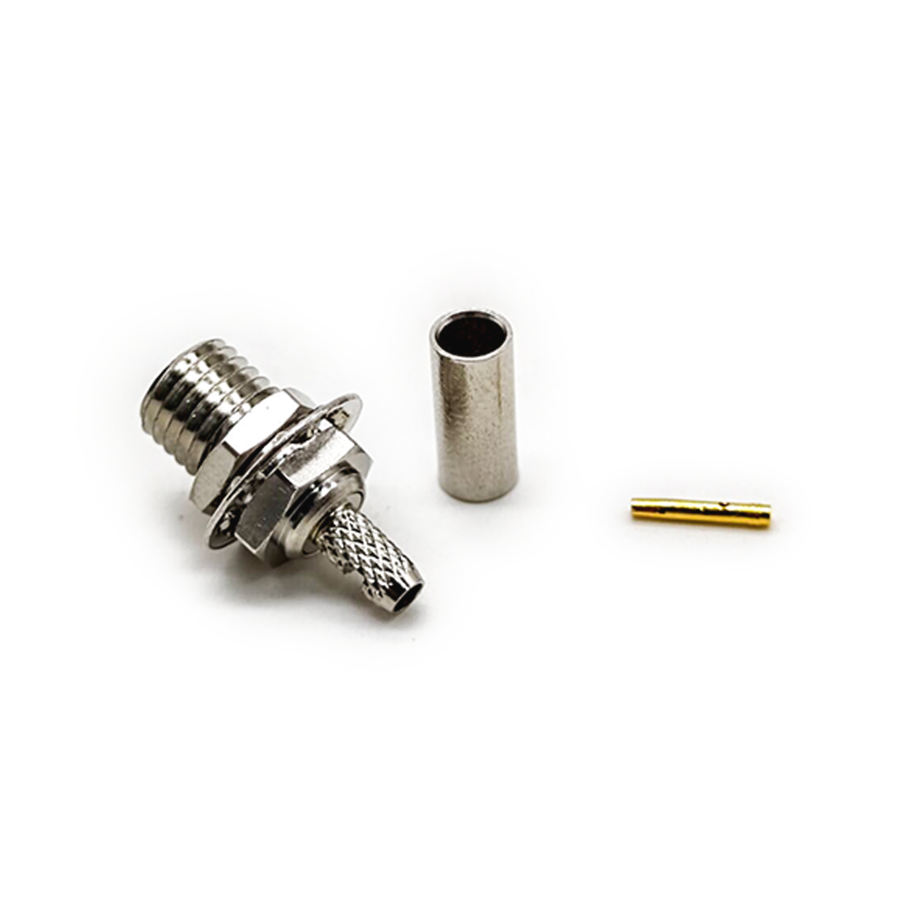 Threaded MCX Connector MCX Bulkhead Jack Straight Stainless Steel Nickel Plated Through the Wall
