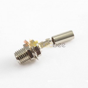 Threaded MCX Connector MCX Bulkhead Jack Straight Stainless Steel Nickel Plated Through the Wall