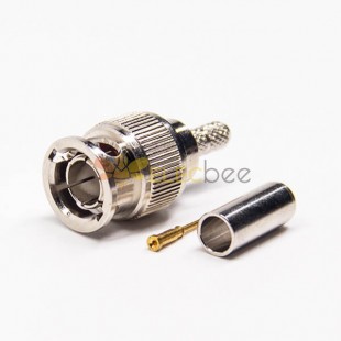 20pcs MINI BNC Connector Male 180 Degree Crimp Type for Coaxial Cable