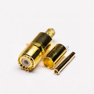 20 piezas Mini conector UHF hembra Pin conector Coaxial RF tipo de crimpado para RG58