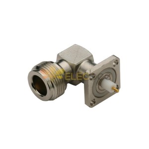 90 Degree N Type Connector Jack 4Hole Flange pour panel Mount