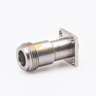 Coax Connector N 4 Hole Flange Straight Female Solder for PCB Mount