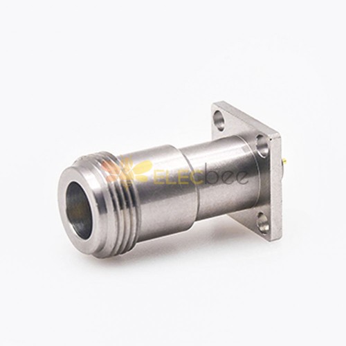 Coax Connector N 4 Hole Flange Straight Female Solder for PCB Mount